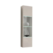 Vetrina FLY cachemire con LED – 1 porta parzialmente vetrata