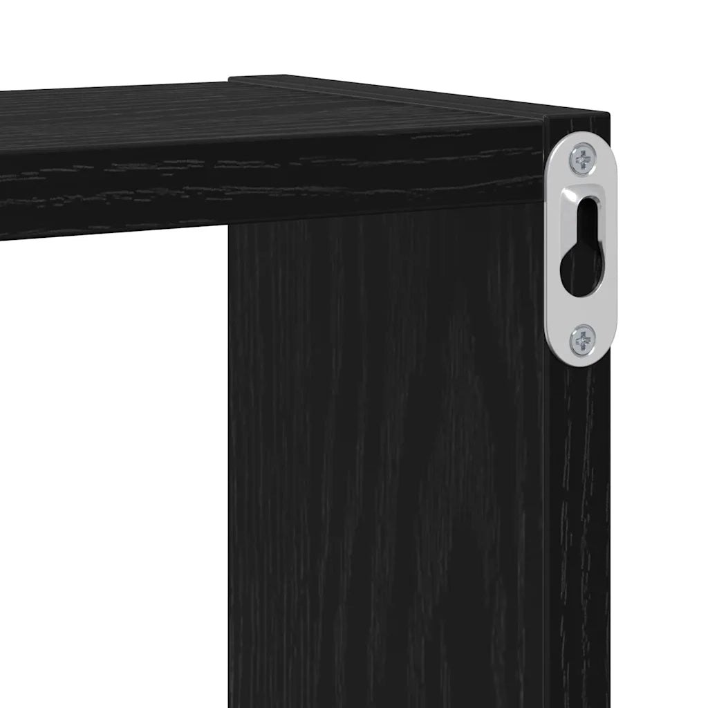 Scaffale da parete Rovere Nero 96 x 12 x 64 cm