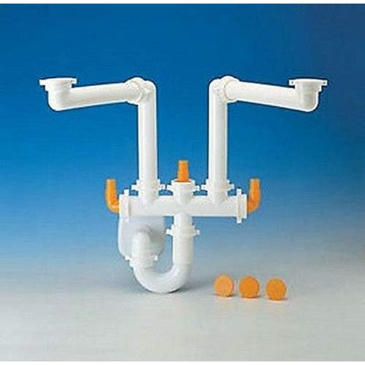 Sifone spazio 2 tubo pp d40 cm 1 2 bianco lira 9.1275.18