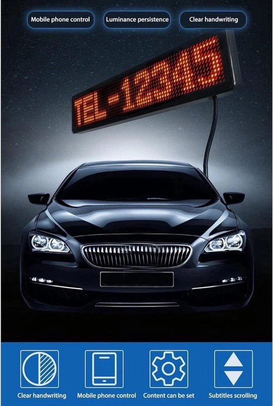 Pannello LED 12x72 punti Display LED flessibile Controllo Bluetooth APP Controllo personalizzato Pattern di testo Animazione Scorrimento Programmabile 230x50mm Segnalatore LED