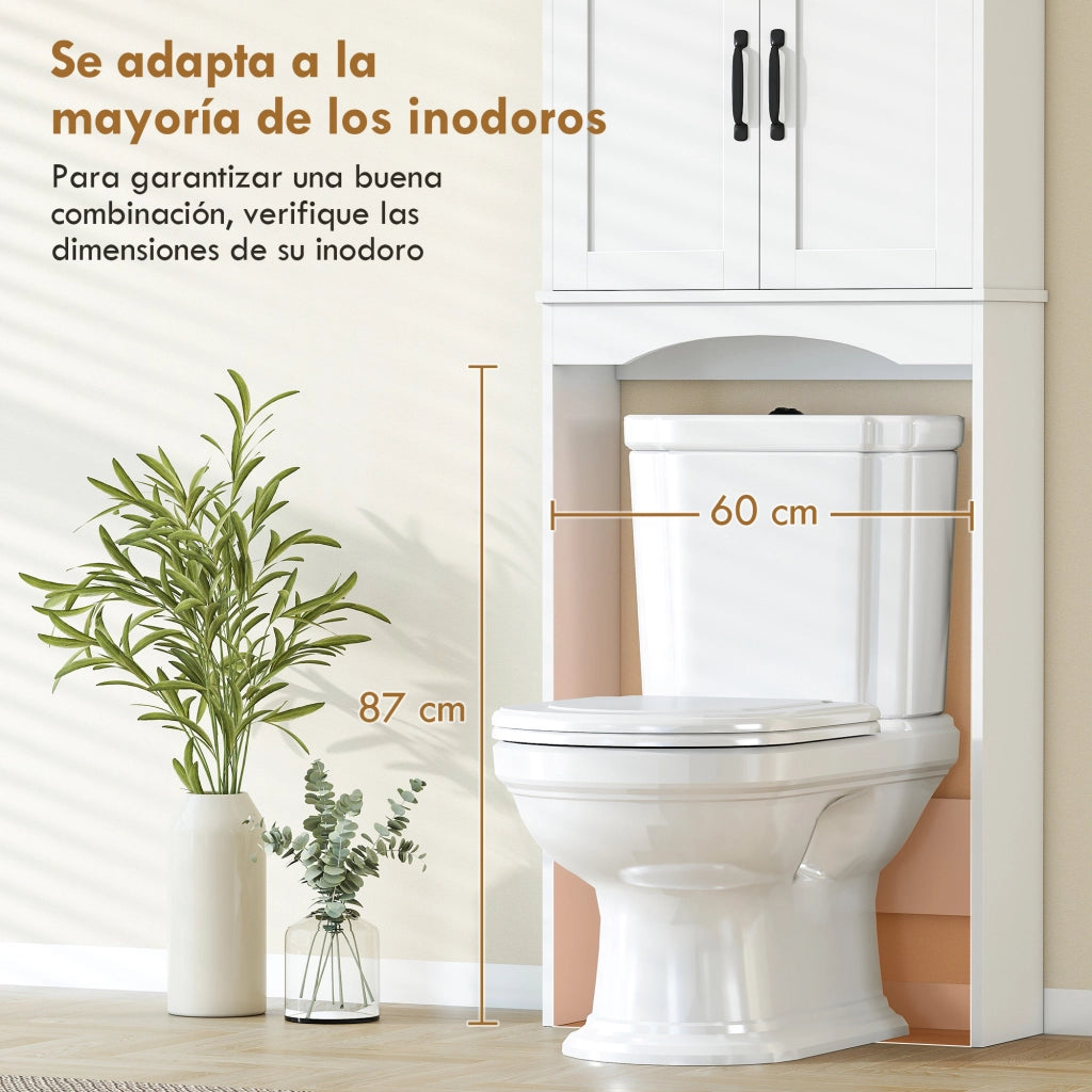 Armadietto per Bagno con 2 Ante ¨C Zephmum ¨C Bianco 64x21x173,5 cm