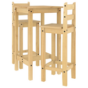 Set da Bar 3 pz in Legno Massello di Pino CFW5564640
