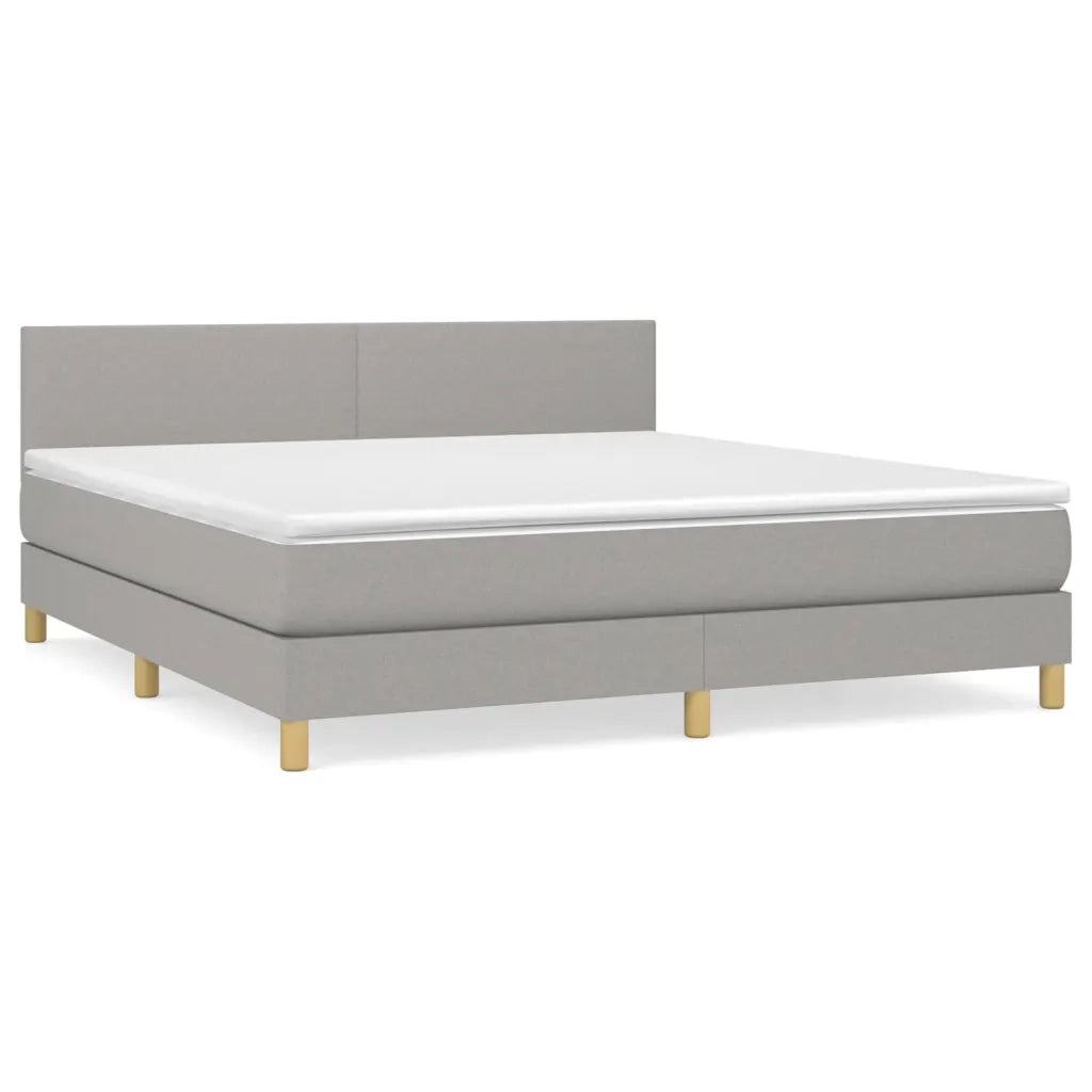 Giroletto a Molle con Materasso Grigio Chiaro160x200 cm Tessuto 3140465