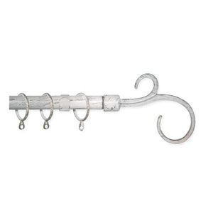 KIT BASTONE TENDA ONDA 120-210CM NICHEL SATINATO.