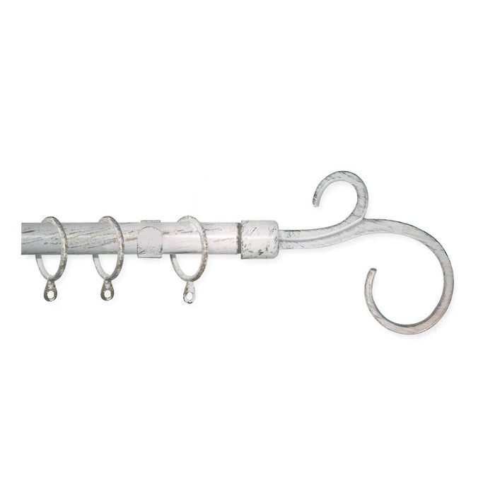 KIT BASTONE TENDA ONDA 120-210CM NICHEL SATINATO.