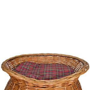 Cuccia cesto lettino igloo a due piani in vimini naturale con due cuscini