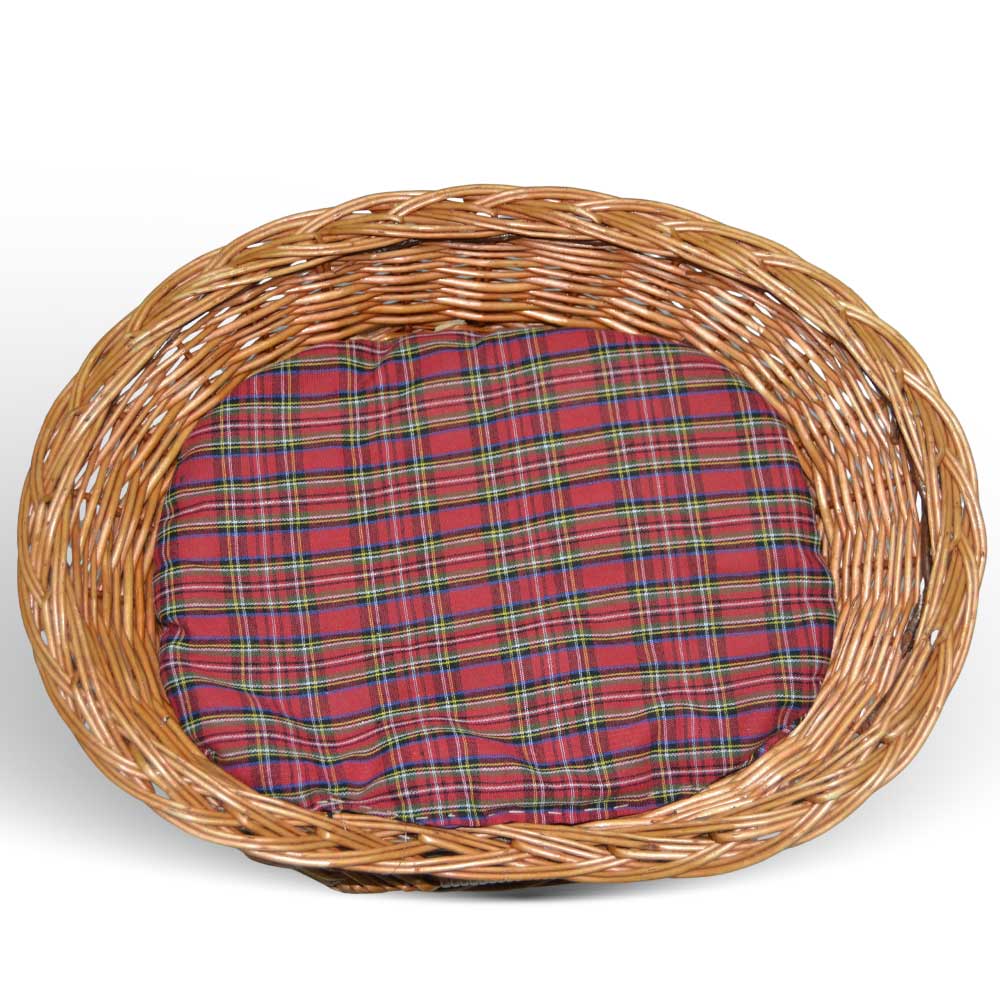 Cuccia cesto lettino igloo a due piani in vimini naturale con due cuscini