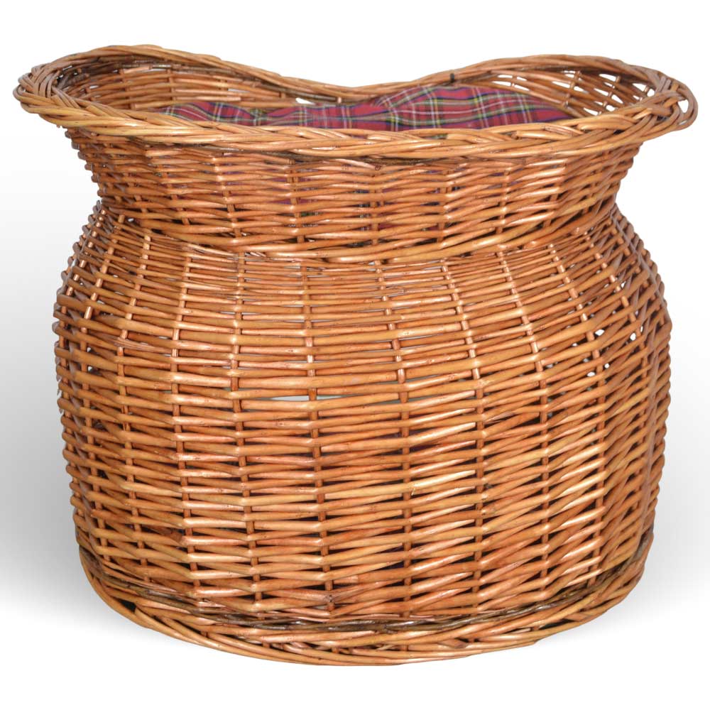 Cuccia cesto lettino igloo a due piani in vimini naturale con due cuscini