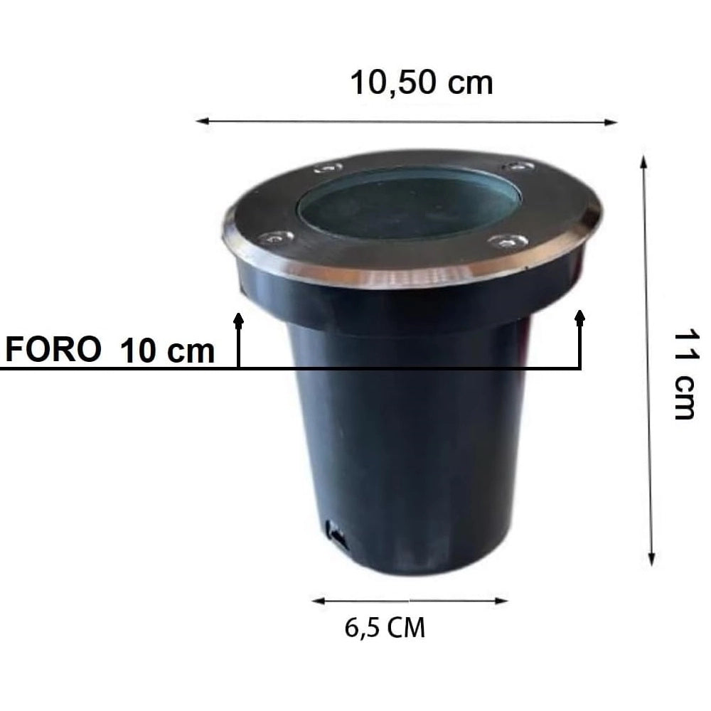 KIT 10 Faretti segnapasso calpestabile 10W 230V Con attacco GU10 Impermeabile IP65 Per viali giardini sentieri