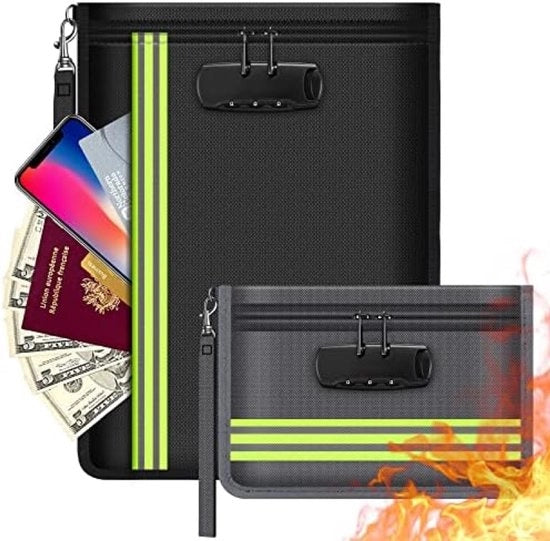 Documenti impermeabili e riflettenti, set con chiusura a chiave