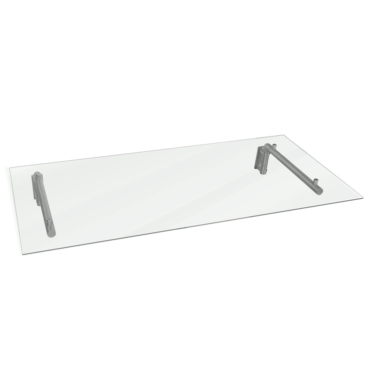 Tettoia in Vetro 144 x 80cm con Staffe in Acciaio Inossidabile per Porte Esterne