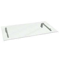 Tettoia in Vetro 144 x 80cm con Staffe in Acciaio Inossidabile per Porte Esterne