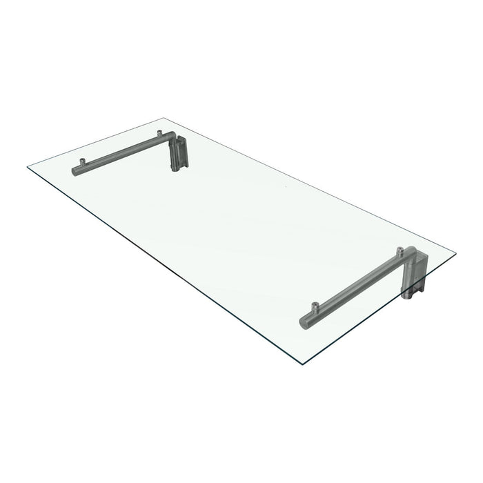 Tettoia in Vetro 144 x 80cm con Staffe in Acciaio Inossidabile per Porte Esterne