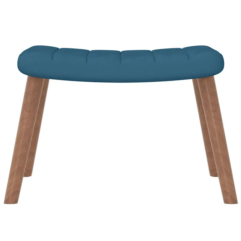 Poltrona Relax | Sedia Relax con Poggiapiedi Blu in Velluto