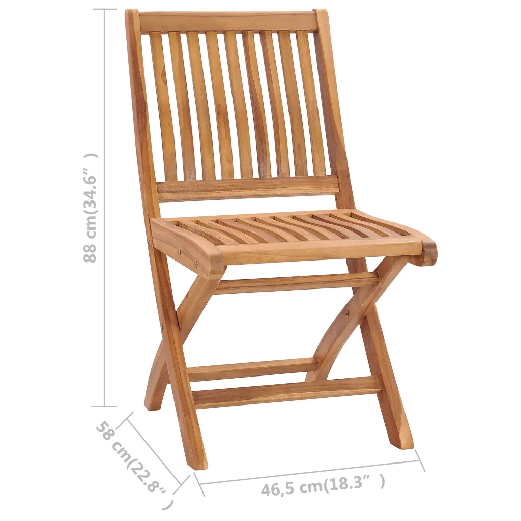 Sedie da Giardino Pieghevoli 2 pz | Sedie da Esterno in Legno Massello di Teak