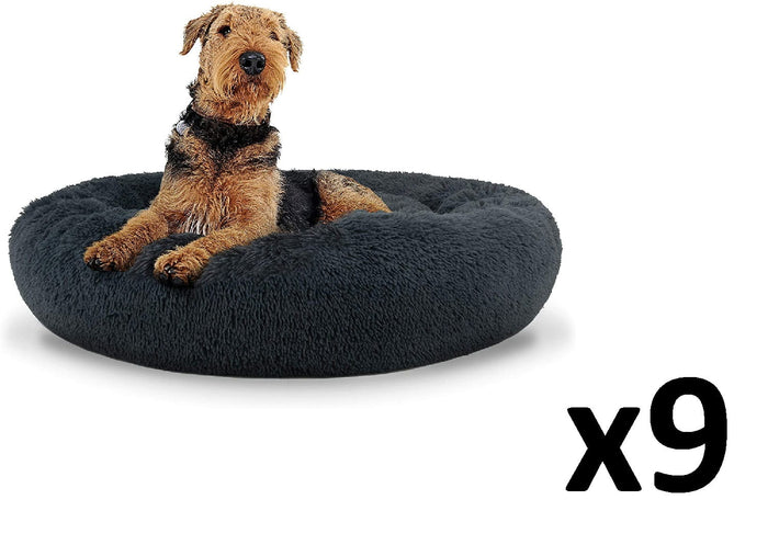 Cuccia per animali domestici Valora PLUSH BED grigio scuro in peluche confortevole x9