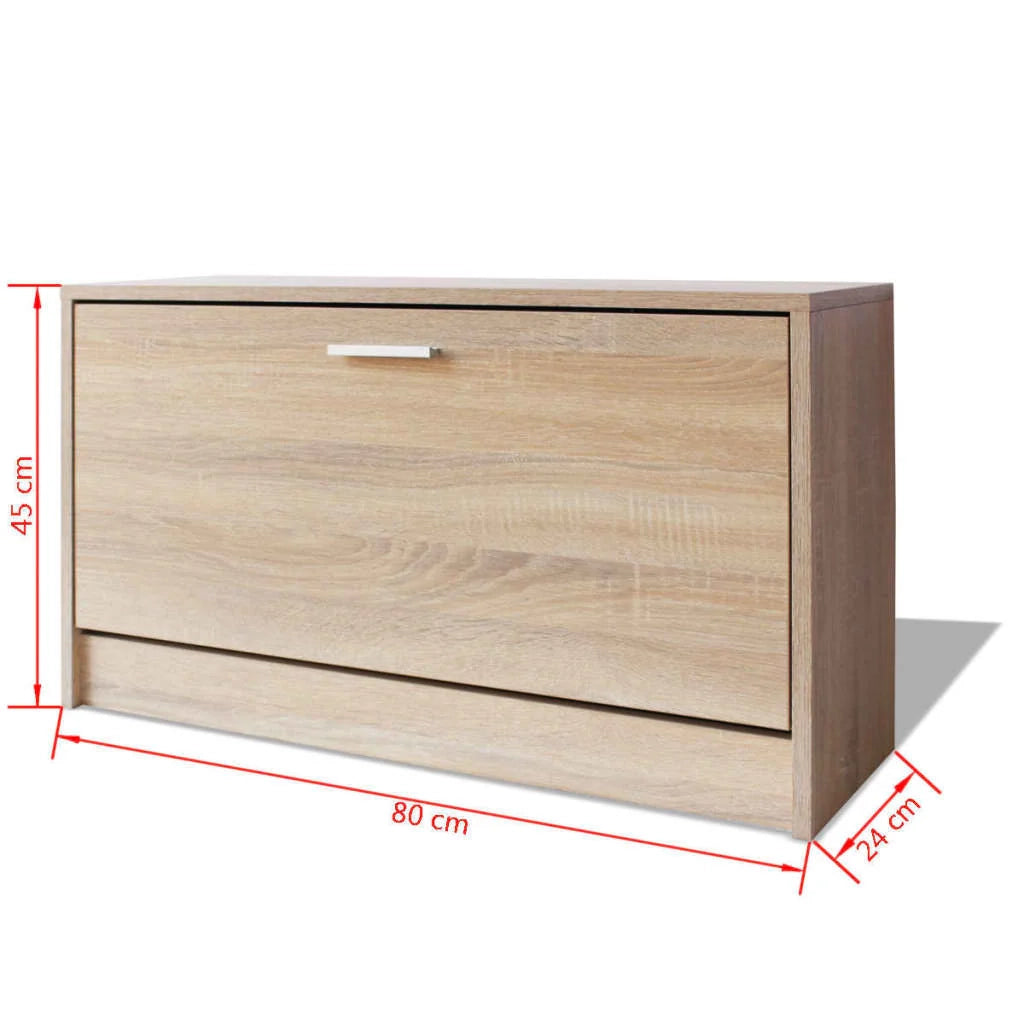 Panca portascarpe/stivali cassettiera scaffale mobiletto portaoggetti per ingresso 80 x 24 x 45 cm rovere marrone 02_0022865