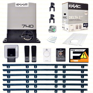 Kit automazione cancello scorrevole FAAC DELTA 2 KIT 740 500 kg + 6m cremagliera