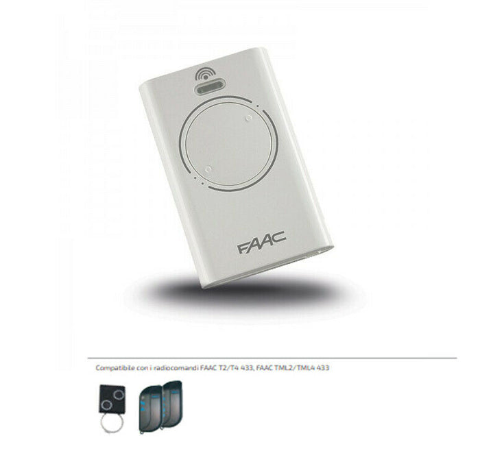 TELECOMANDO FAAC 787007 BIANCO XT2 433 SLH EX 787003 HYBRID PRATICO POWER SOLID KIT