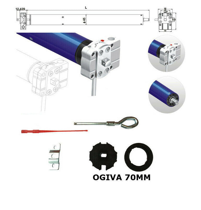 MOTORE TENDE DA SOLE 100KG 50nm MANOVRA EMERGENZA ATTUATORE MOTORIZZAZIONE