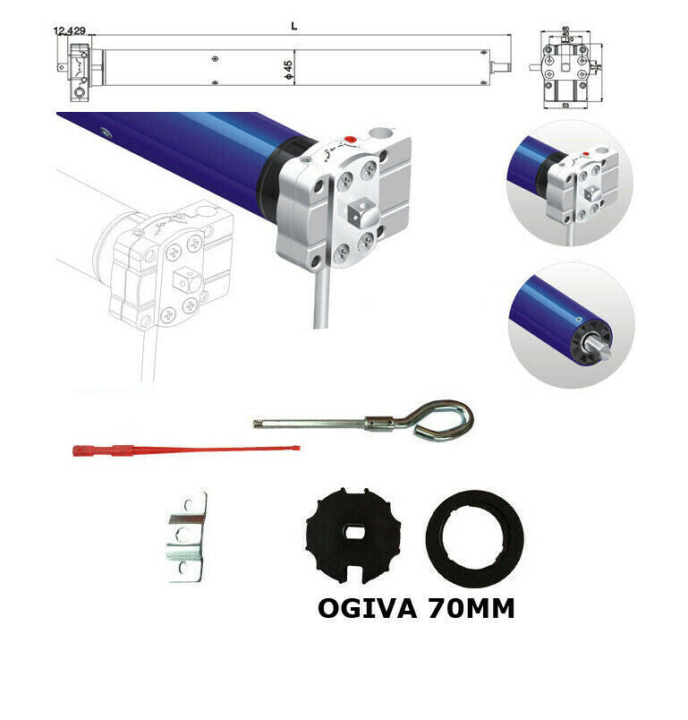 MOTORE TENDE DA SOLE 100KG 50nm MANOVRA EMERGENZA ATTUATORE MOTORIZZAZIONE