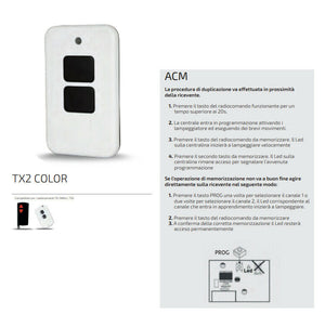 Telecomando originale ACM TX 2 radiocomando 433.92Mhz X serranda 1621351 canal d