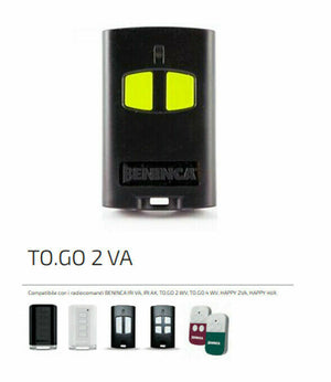 TELECOMANDO TRASMETTITORE BENINCA TO.GO2VA TOGO ORIGINALE 2 CANALI 9863173