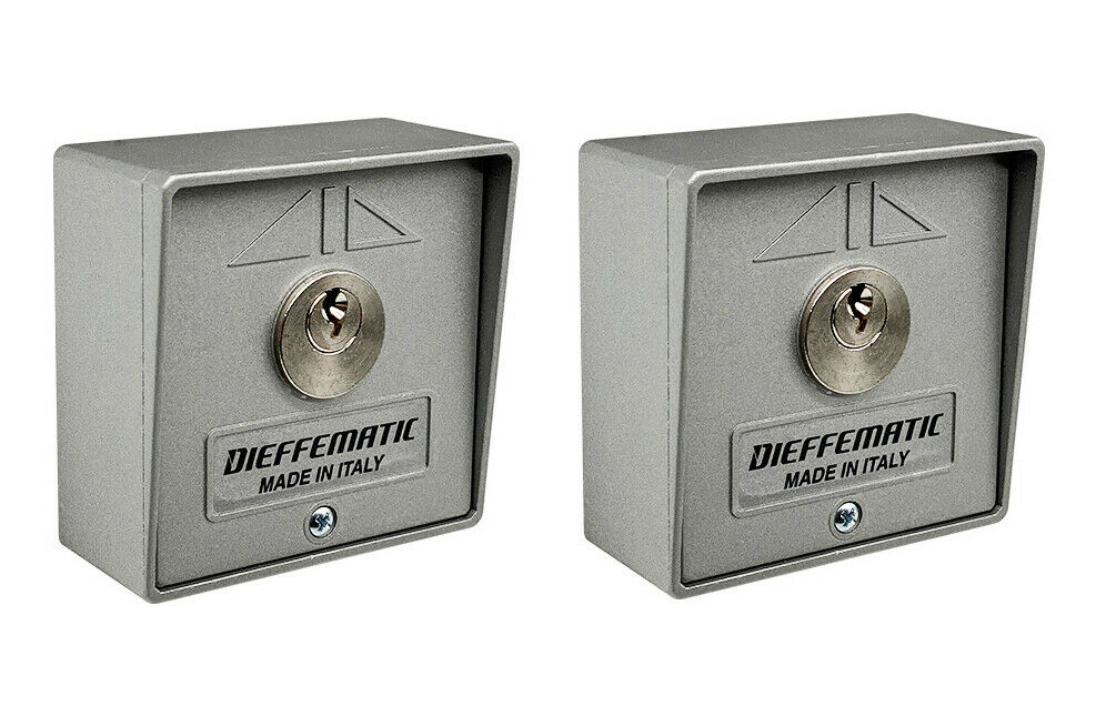 COPPIA 2 SELETTORE A CHIAVE UNICA PER AUTOMAZIONE CANCELLO SERRANDA GARAGE DFM