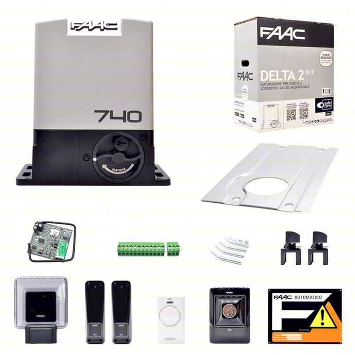 FAAC DELTA 2 KIT 230V SAFE AUTOMAZIONE CANCELLI SCORREVOLI 500KG 1056303445 dfm