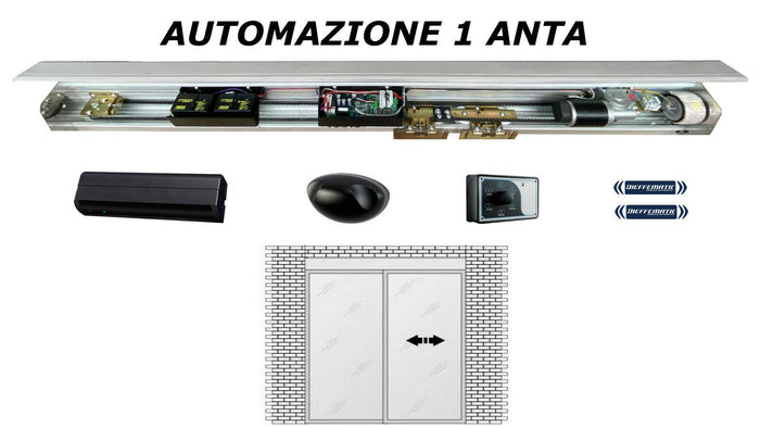 Porta automatica DIEFFEMATIC per automazione porta scorrevole ad un 1 anta 24V