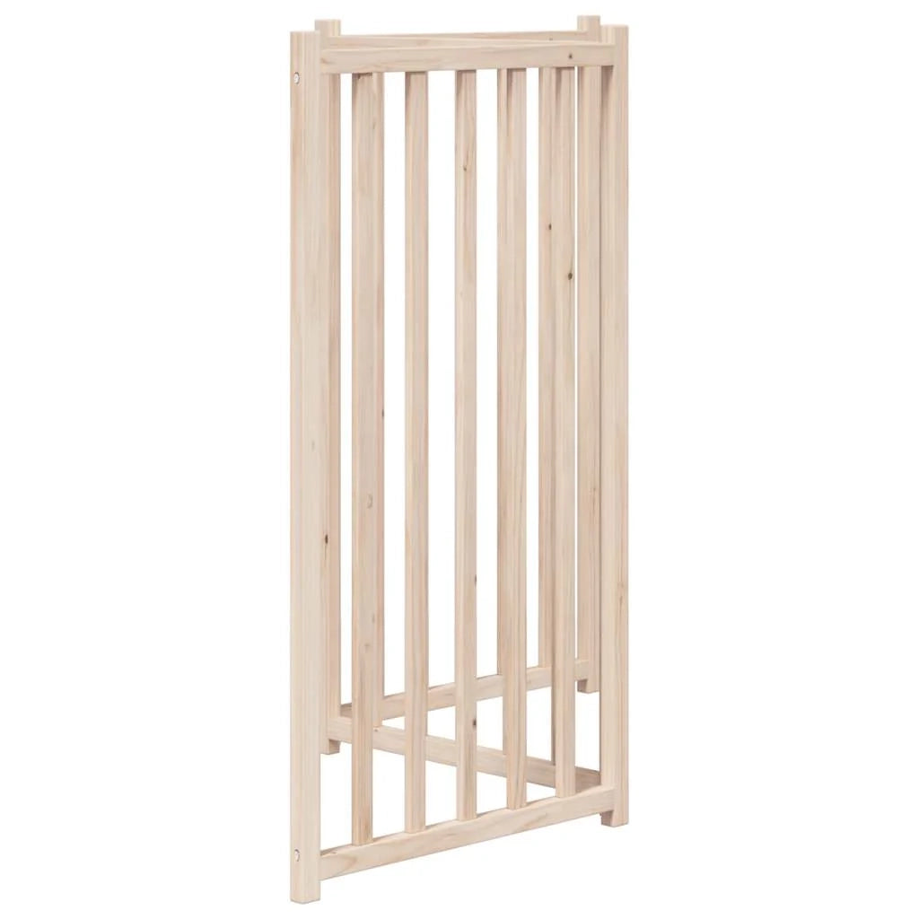 Cancelletto di sicurezza pieghevole per cani a 3 pannelli 150 cm in legno massello di abete marrone 02_0023087