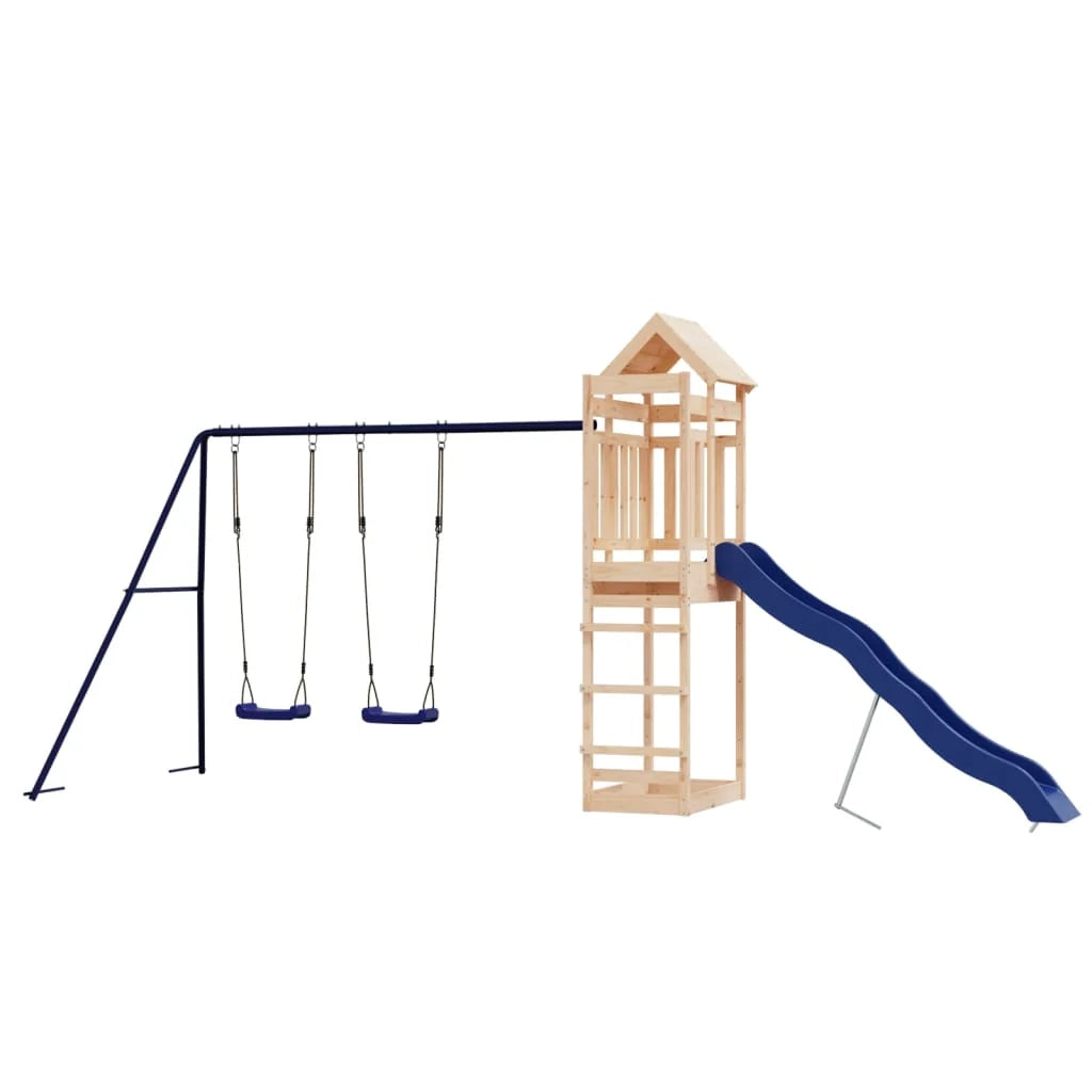 Area giochi all'aperto con altalene scivolo e robuste strutture per arrampicarsi  giochi da giardino 492 x 185 x 238 cm legno di pino massiccio 02_0004748