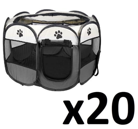 VALORA Box per cani/gatti - Recinto pieghevole ottagonale per animali domestici 74x74x43cm x 20