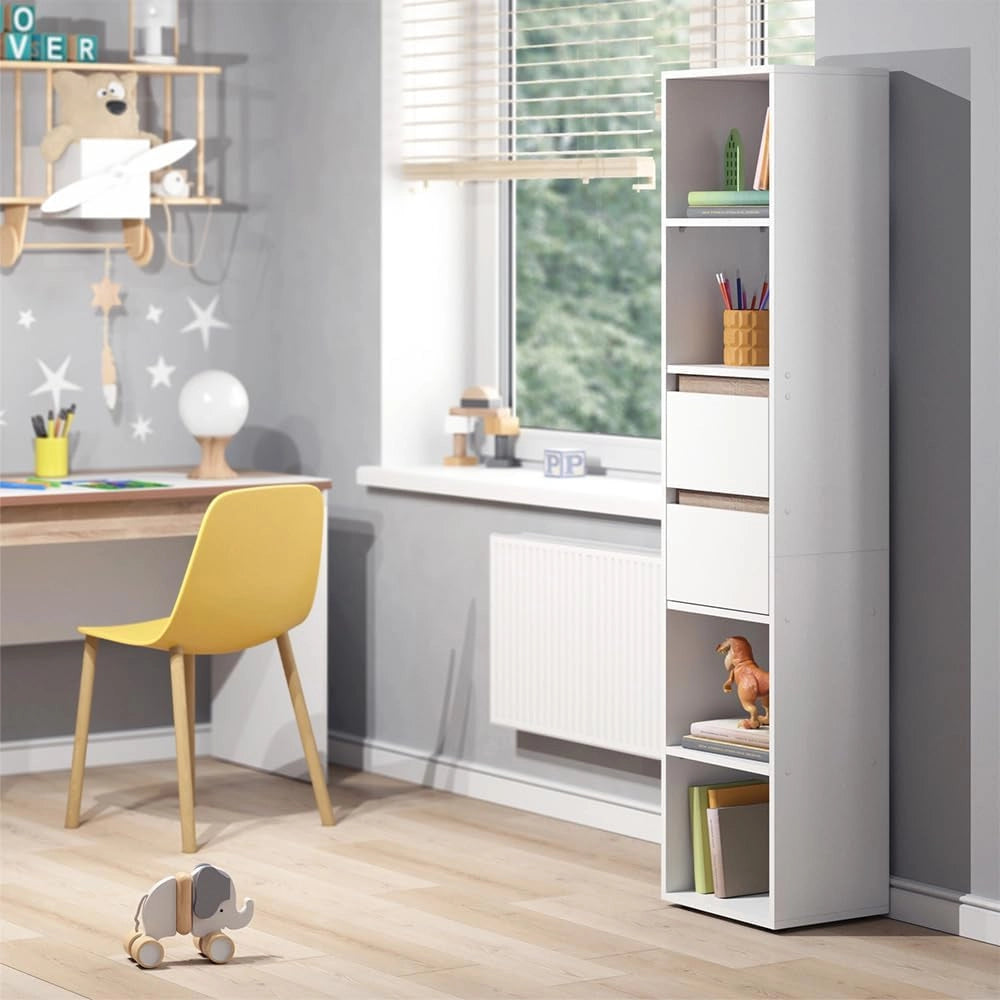 Libreria Robert, Bianco, 36.2 x 171 cm, per la conservazione di libri e decorazioni nell’area living