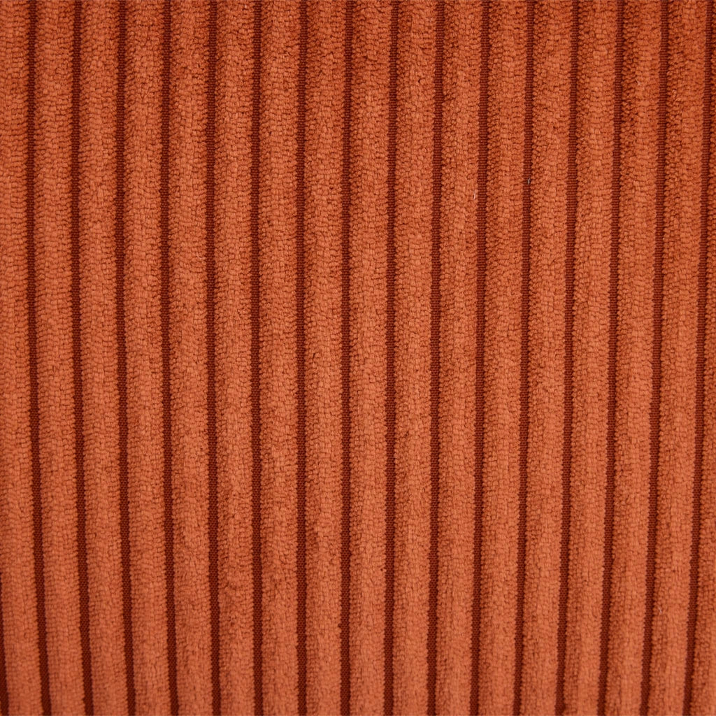 Poltrona vintage in velluto a coste con struttura cromata, terracotta