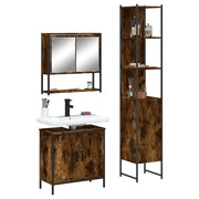 Set Mobili da Bagno 3 pz Rovere Fumo in Legno Multistratocod mxl 115267