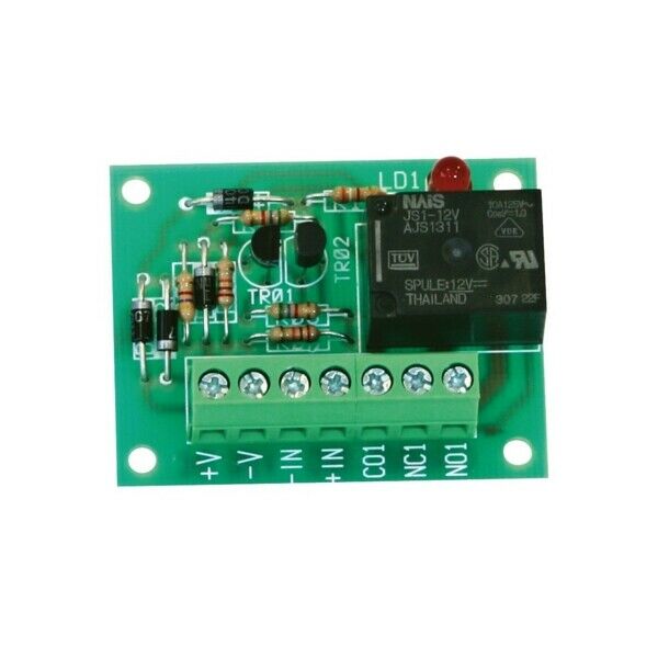 SCHEDA INTERFACCIA RELÉ 12V 10A AMPLIFICATA IN CORRENTE A 1 RELÉ DFM RLA01V12A10