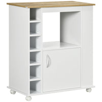 Carrello da Cucina con Armadietto e Ripiani Regolabili 75x39,5x88 cm Bianco