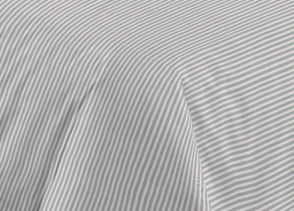Sacco Copripiumino Piumone Letto In 100% Cotone Made Italy Vari Disegni RP - Piazza 1-2 - Bastoncino Grigio