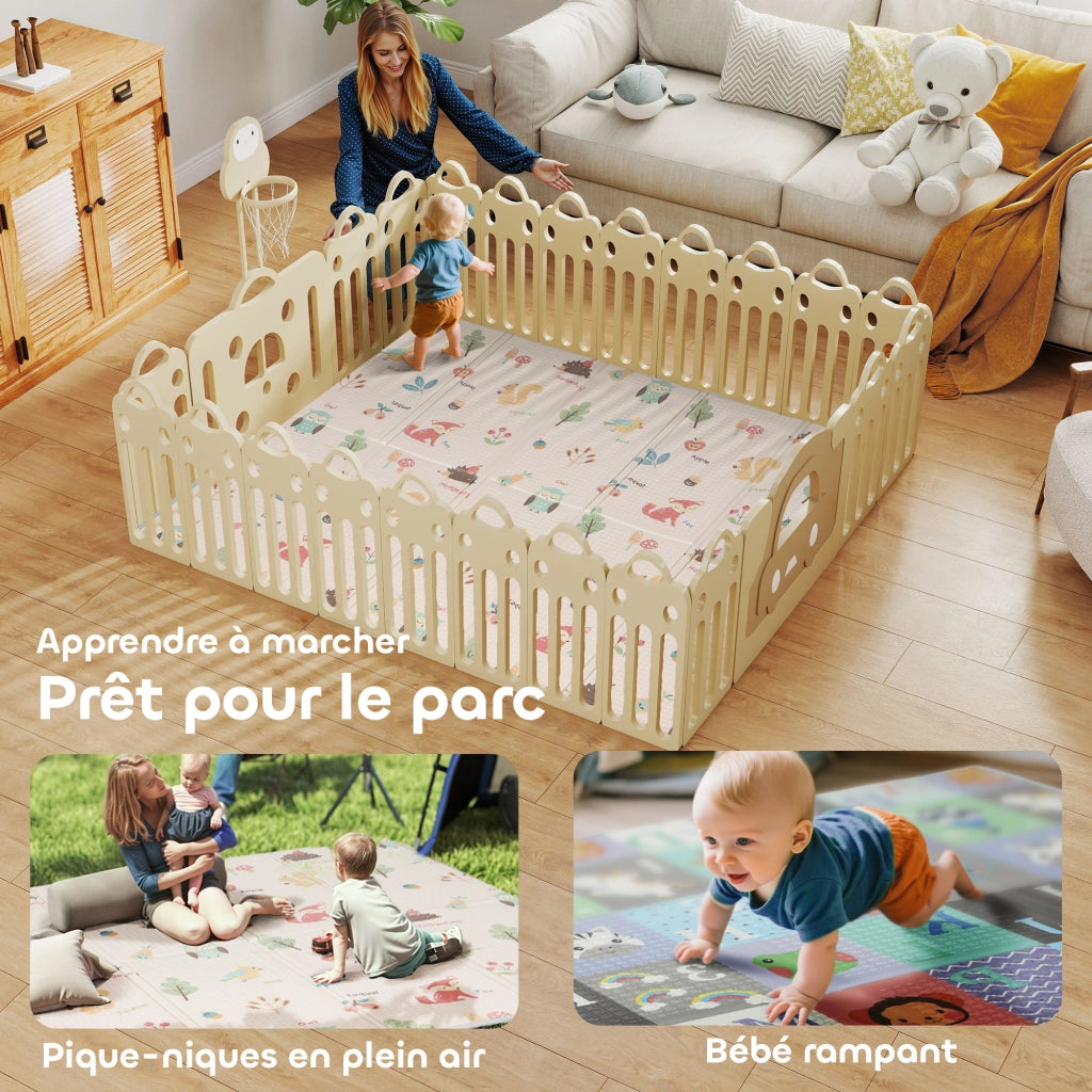 Tapis de jeu per bambini reversibile e pieghevole ¨C zephmum ¨C 180x150x1 cm multicolore