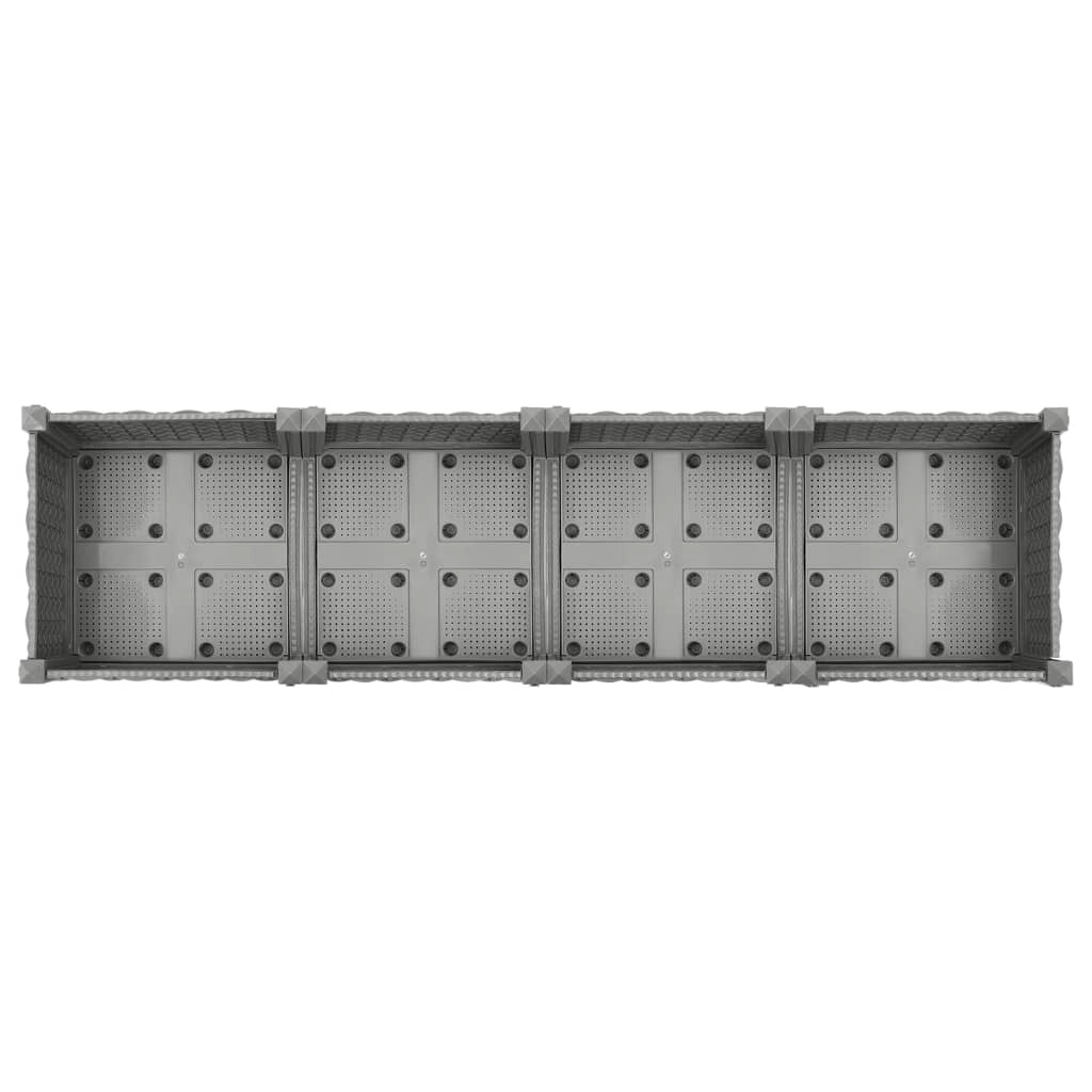 Fioriera rialzata per piante fiori terrazza giardino 160 x 40 x 23 cm polipropilene grigio 02_0039213