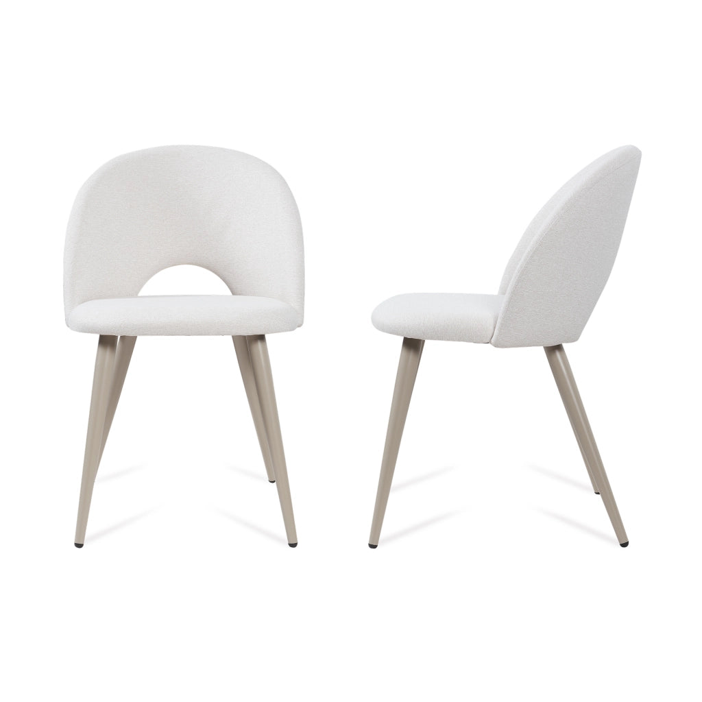 Set Karijoki di 2 Sedie Imbottite da Sala Pranzo Rivestimento in Tessuto - Beige [en.casa]