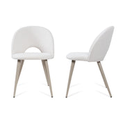 Set Karijoki di 2 Sedie Imbottite da Sala Pranzo Rivestimento in Tessuto - Beige [en.casa]
