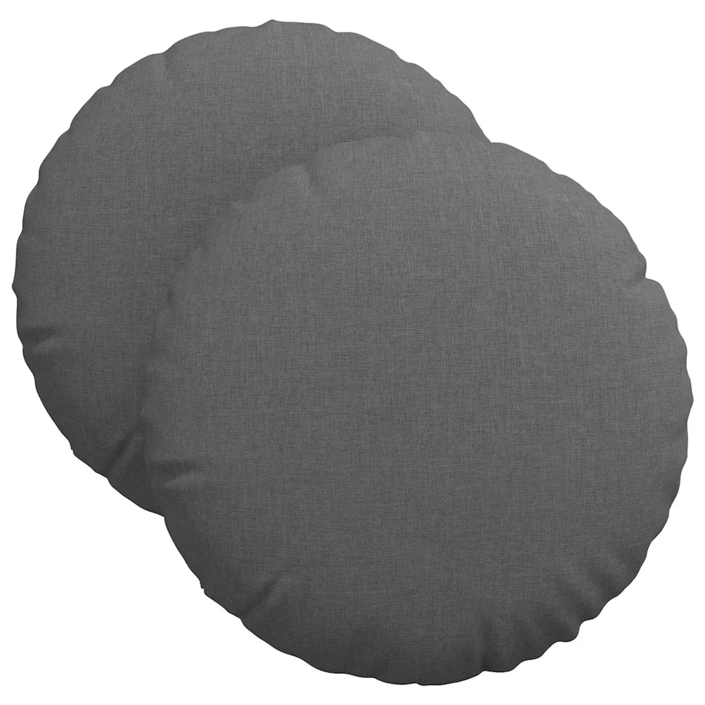 Cuscini per Seduta 2 pcs Grigio scuro Ø40 x 13 cm Tessuto 42014121