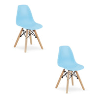 Sedia ergonomica Valora ZUBI con gambe in legno blu per bambini x2