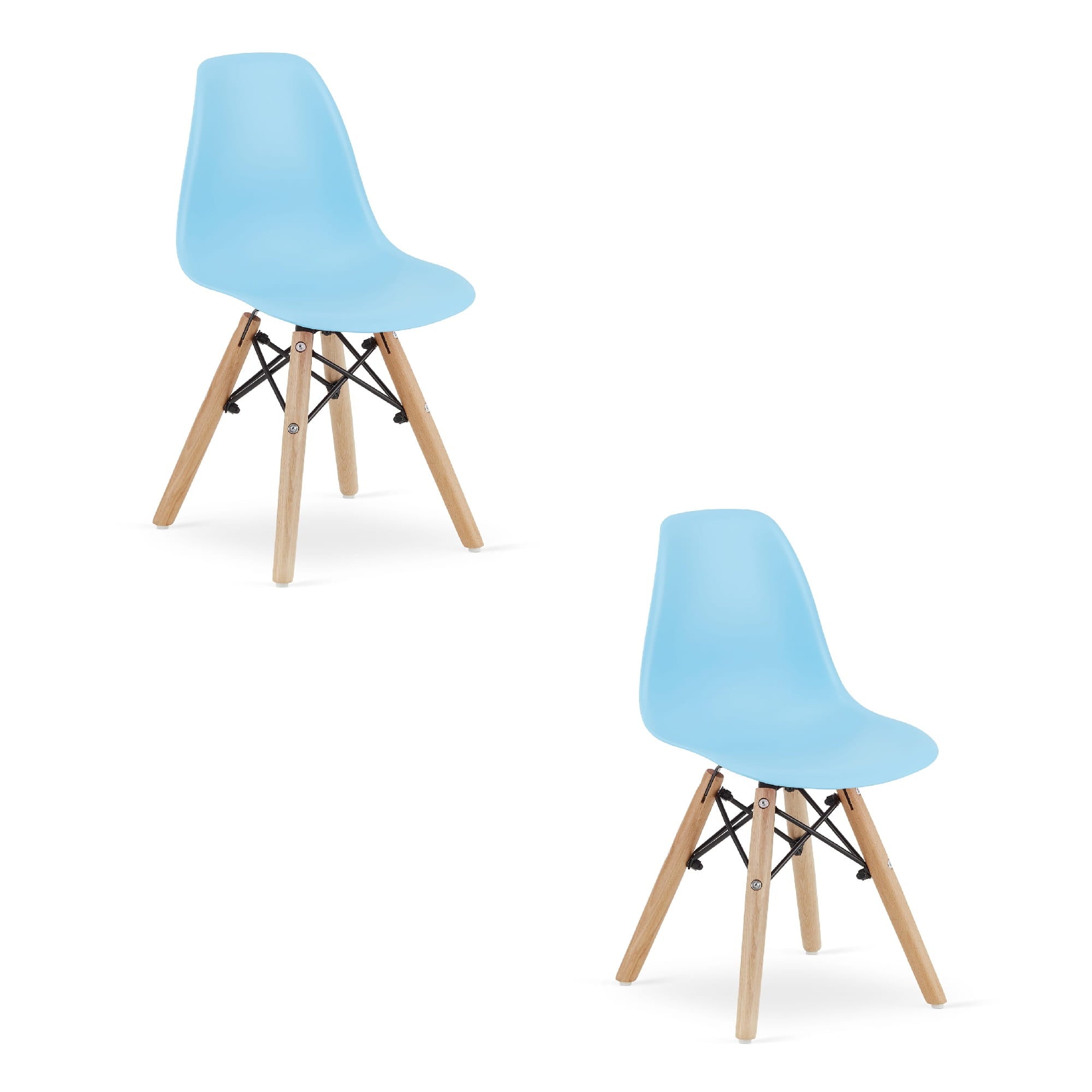 Sedia ergonomica Valora ZUBI con gambe in legno blu per bambini x2