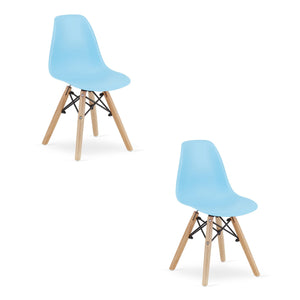 Sedia ergonomica Valora ZUBI con gambe in legno blu per bambini x2