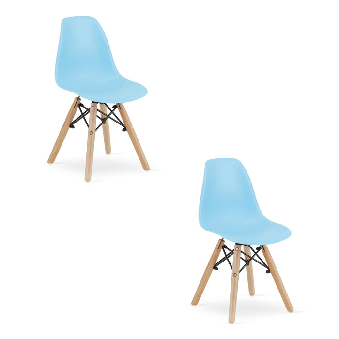 Sedia ergonomica Valora ZUBI con gambe in legno blu per bambini x2