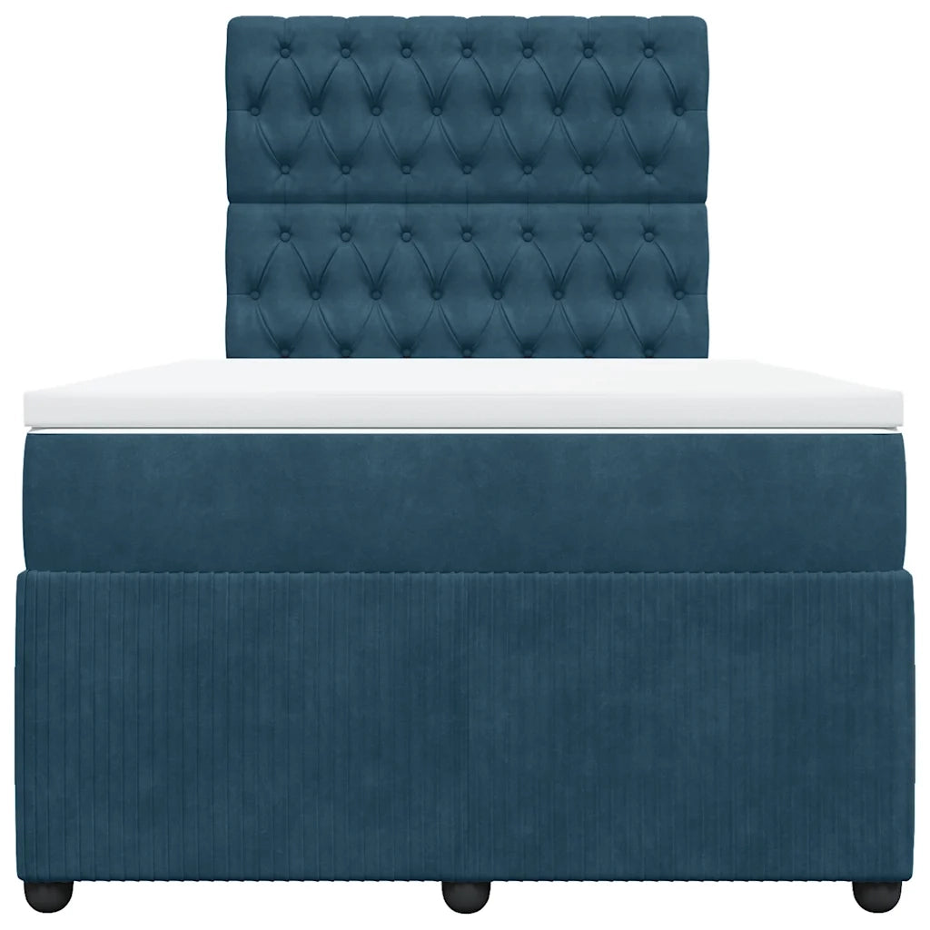 Giroletto a Molle con Materasso Blu 120x190 cm in Velluto
