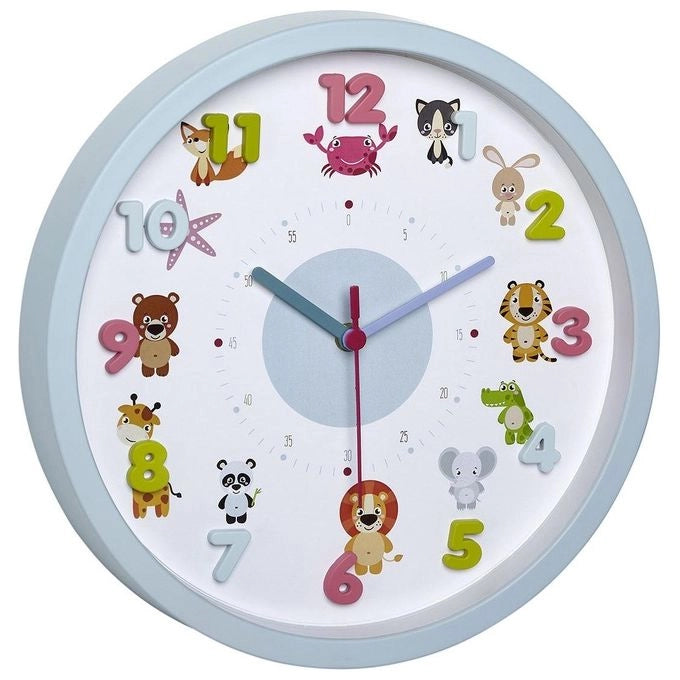 TFA-Dostmann 60.3051 Parete Quartz clock Cerchio Blu, Verde, Rosa